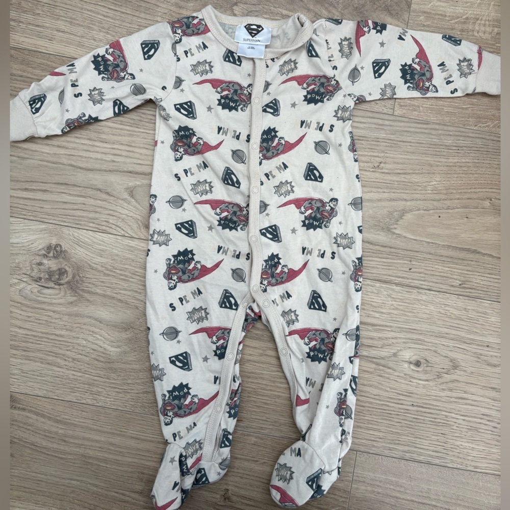 Superman Baby Sleeper Footed Onesie 0-3M DC Comics Pajama